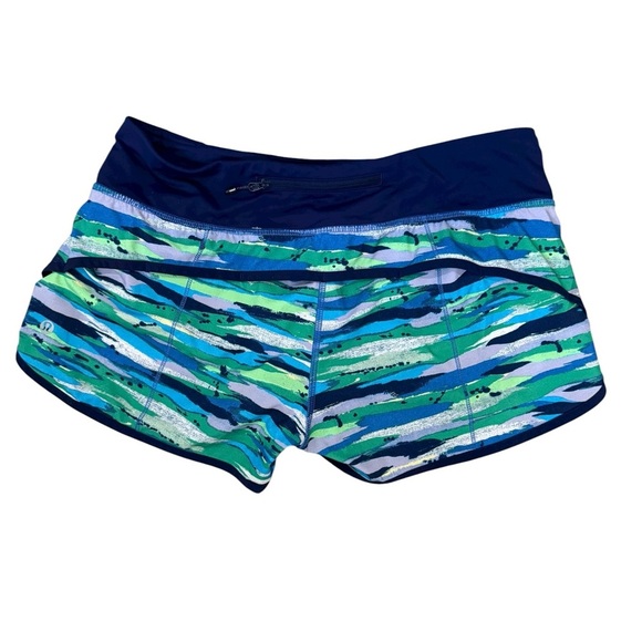 Lululemon Women’s Speed Shorts Size 8 Seven Wonders Multi Hero Blue. Lined. - Picture 2 of 4
